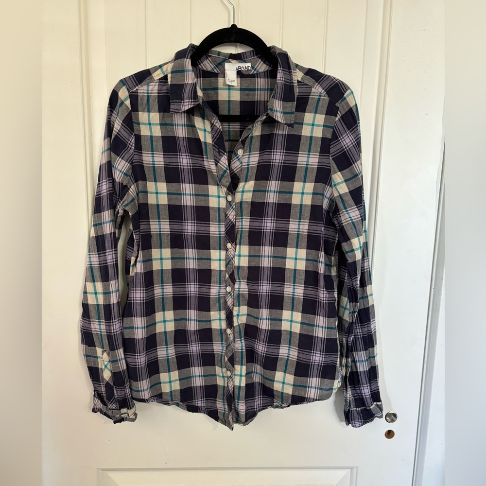 ABOUND Lightweight Flannel print shirt Size M Medium Blue